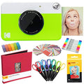 Instant Camera with Zink Paper, 20 Sheets, 8x8 Scrapbook, 12 Markers, 100 Stickers, 6 Scissors, Washi O51463