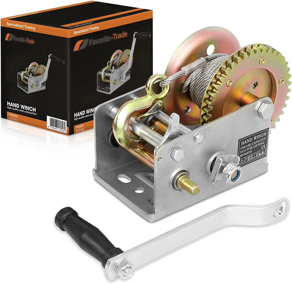 3500 lbs Hand Winch with Cable Pack of 2 N281