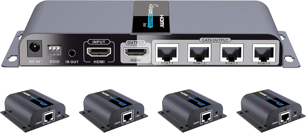 1080P 1x2 HDMI Splitter Over Cat6 Extender with IR X8685