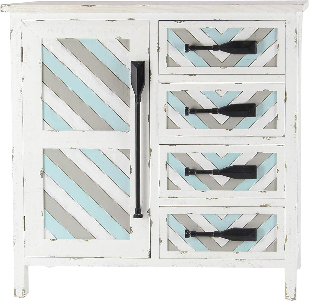 White Chinese Fir Wood Chest Storage Drawers, 33 L x 15 W x 31 H Q354
