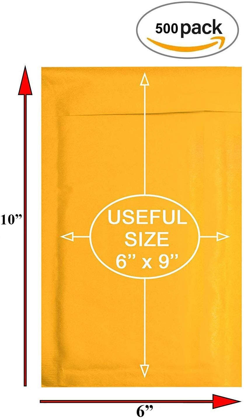 500 Pack Kraft Self Seal Bubble Mailers Padded Envelopes P44891