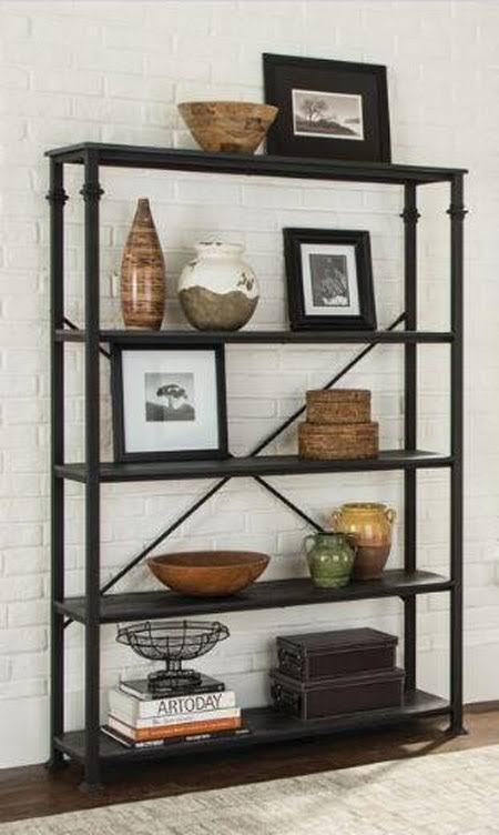 Dark Grey Double Bookcase J284306