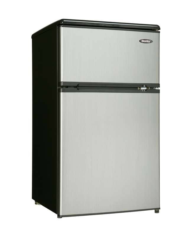 3.1-Cu.Ft. Dual Door Compact Fridge with Freezer, Black/Stainless V9159