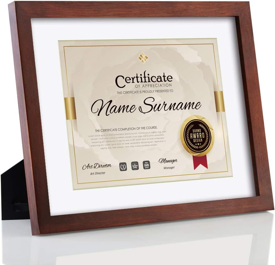 Black Solid Wood Document Frame with Stand J980316