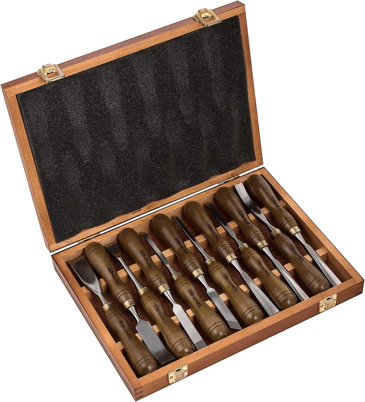 12-Pieces Wood Carving Chisel Set with Walnut Handle K339758