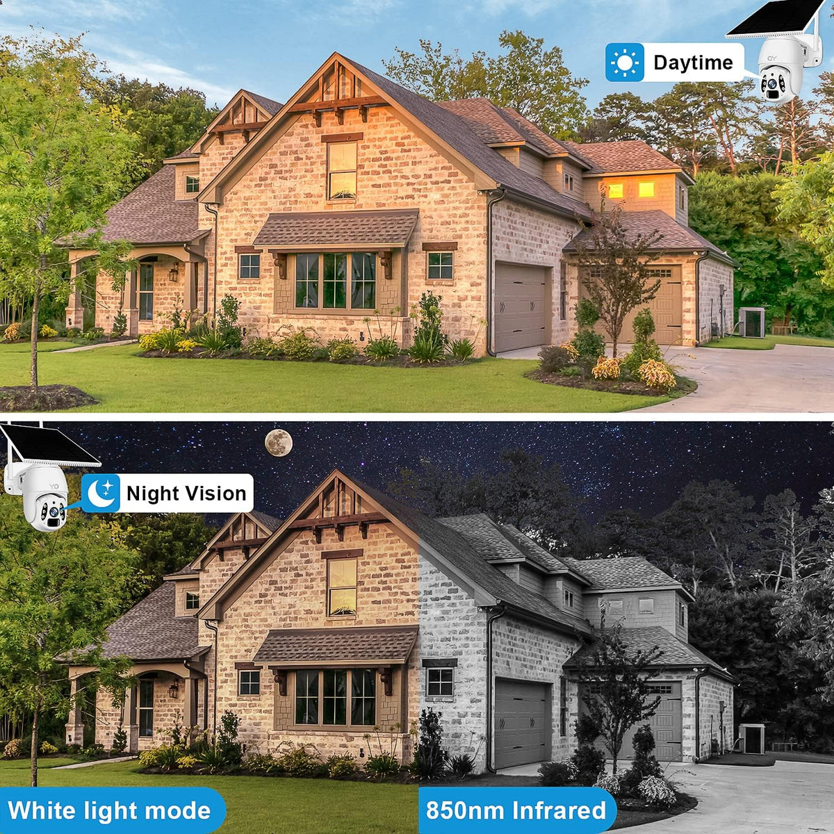 3 MP Wireless Pan & Tilt Security Camera with Motion Detection, 2-Way Audio, Color Night Vision, IP67 Waterproof M19926