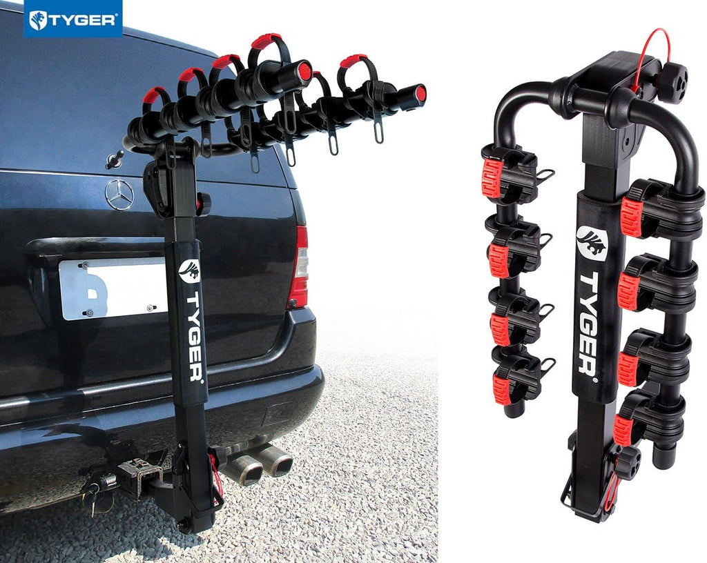 Deluxe 4-Bike Carrier Rack with Hitch Pin Lock & Cable Lock G7423