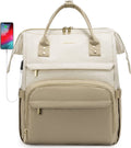 Beige-Khaki Waterproof Laptop Backpack L719491