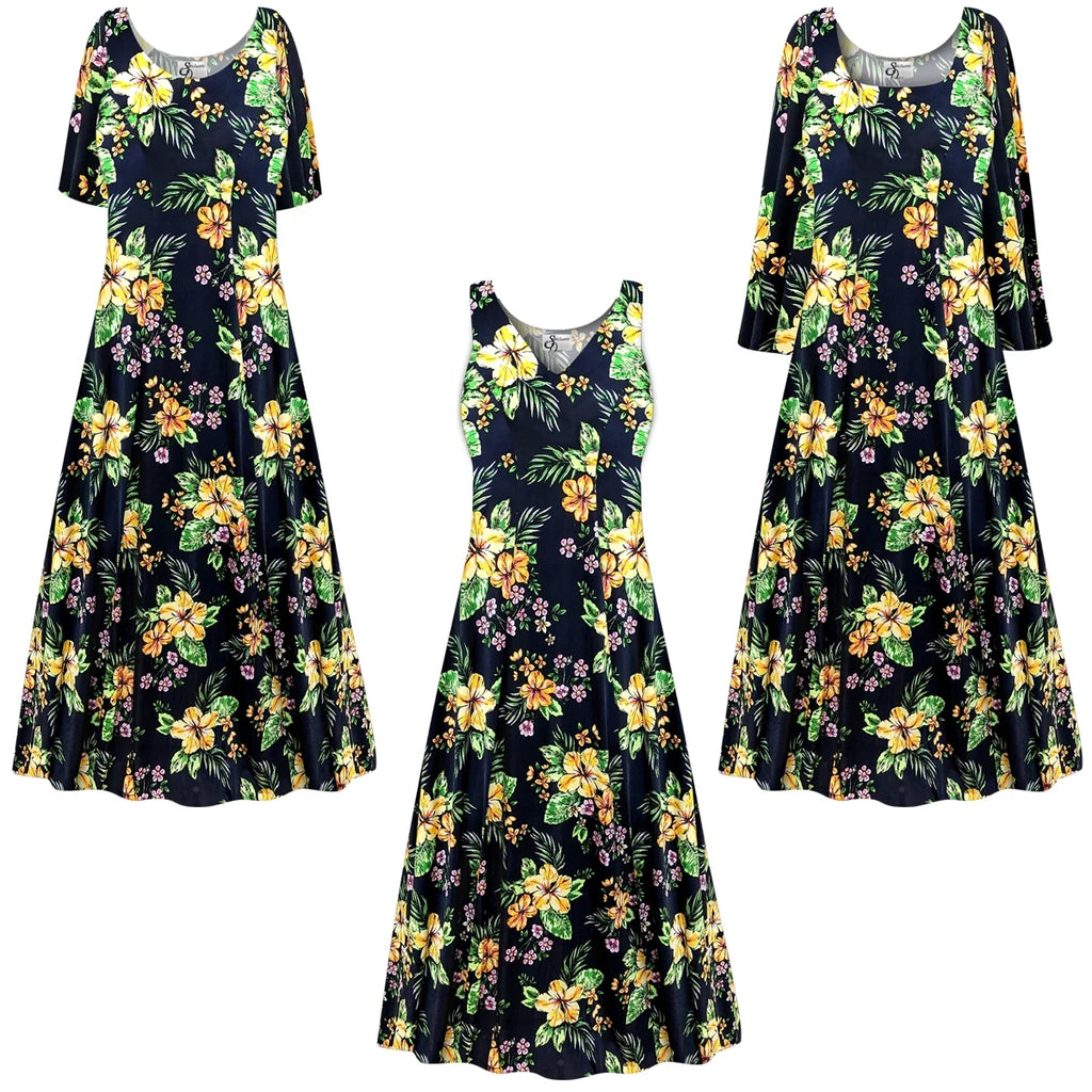 Black Floral Short Sleeve Princess Cut Dress T573708