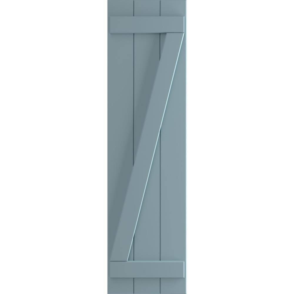 16-1/8x22 x 65x22 PVC Board and Batten Shutters, Peaceful Blue (Per Pair) M55263