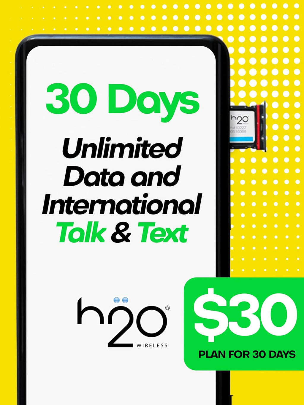Preloaded Triple-Cut SIM Card with 6GB High-Speed 4G LTE/5G Data (90-Day Plan) A877282