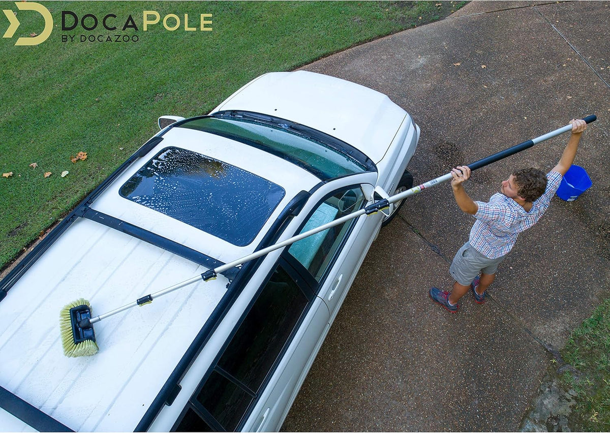 5-12 Foot Car Cleaning Kit with Soft Car Wash Brush, Car Squeegee, Car Wash Mitt (2X), Microfiber Cleaning Head & 12’ Extension Pole K956