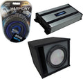 Subwoofer Single 12 Sub Box Bundle with Amp X4027