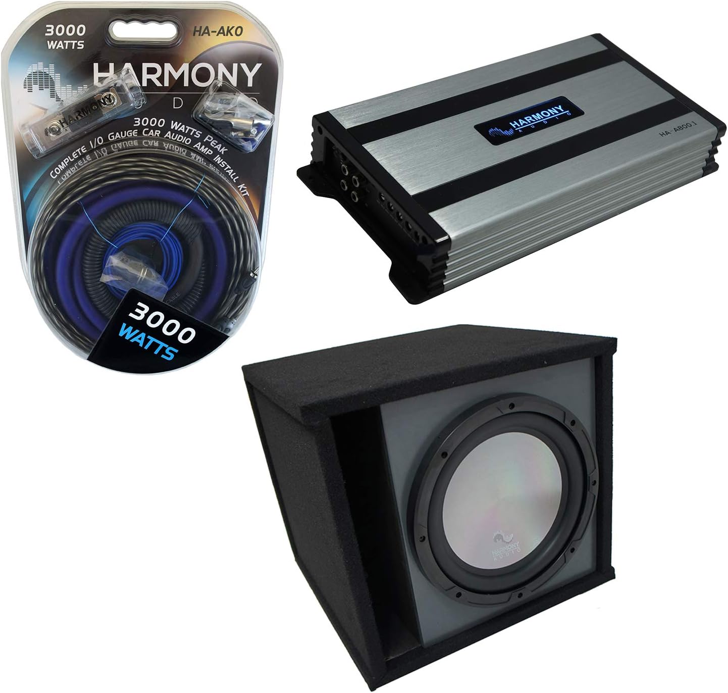 Subwoofer Single 12 Sub Box Bundle with Amp X4027