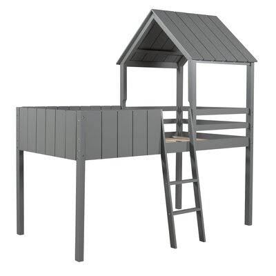 Gray Twin Loft Bed Frame H117589