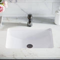 White Undermount Bathroom Sink with Pop-Up Drain E566
