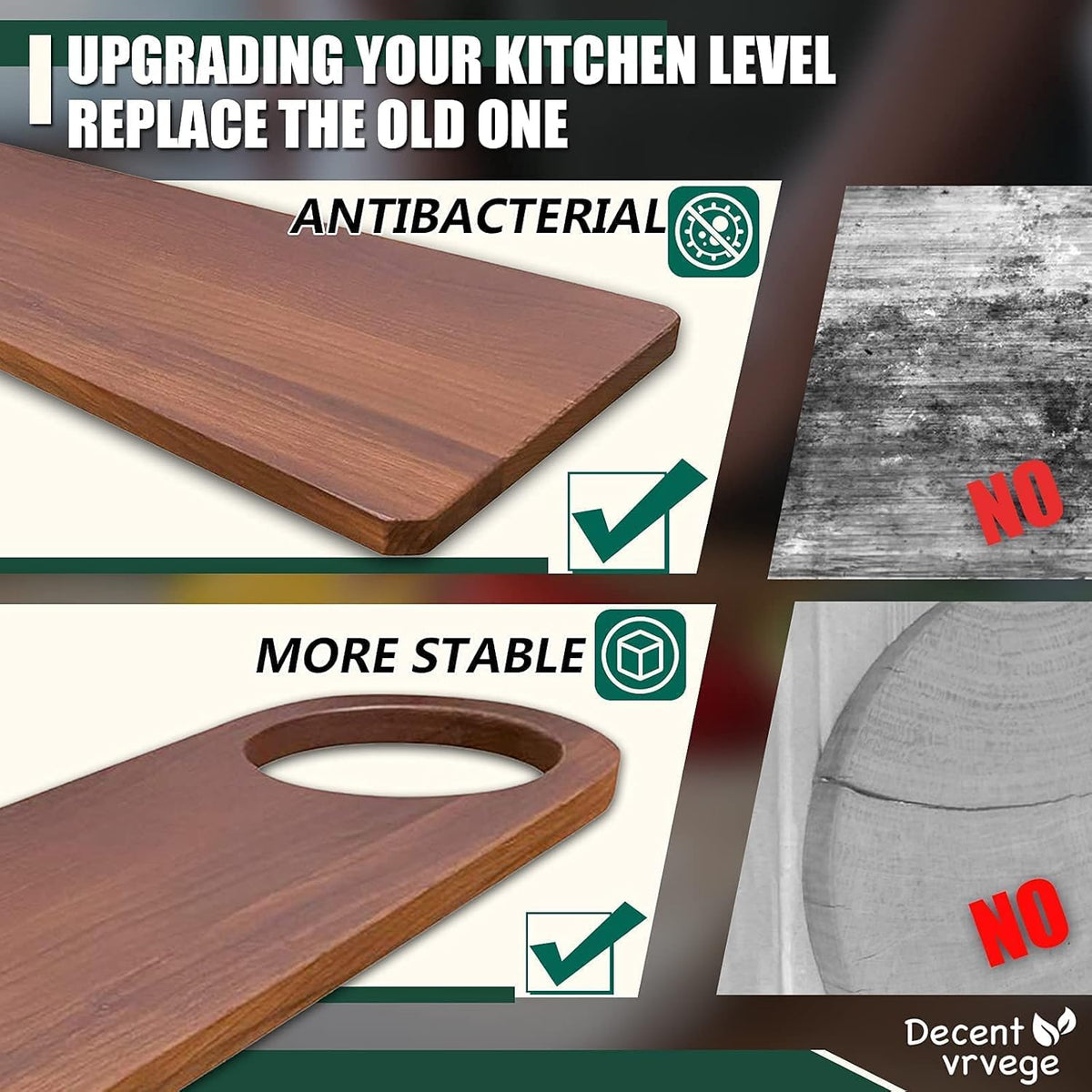 Carbonized Beech Wood Cutting Board 24.5X8.85 U2623