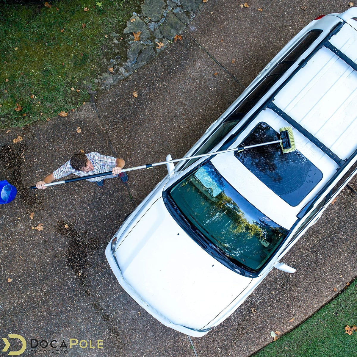 5-12 Foot Car Cleaning Kit with Soft Car Wash Brush, Car Squeegee, Car Wash Mitt, Microfiber Cleaning Head & Extension Pole O2771