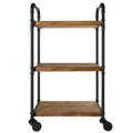 Black Steel Base with Wood Top Kitchen Cart S595