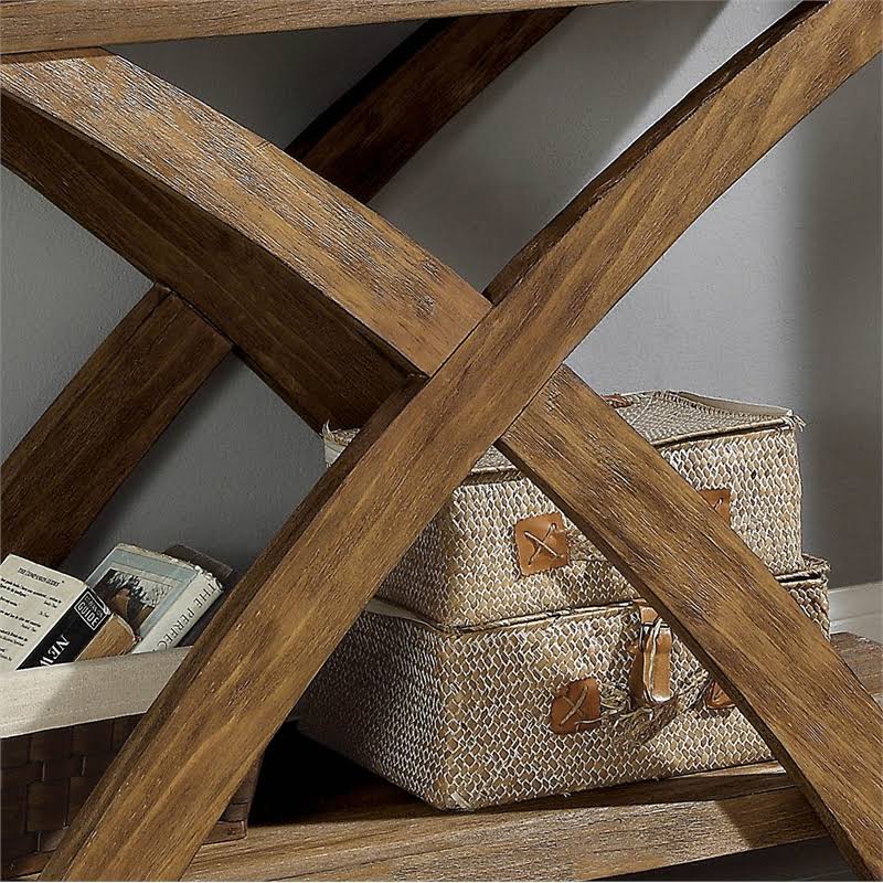 Rustic Sofa Table in Antique Light Oak M276