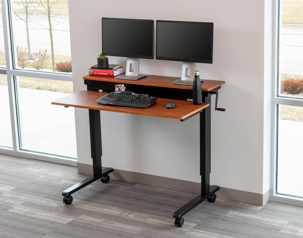 48-inch Crank Adjustable Height Stand Up Desk with Steel Frame Y79369