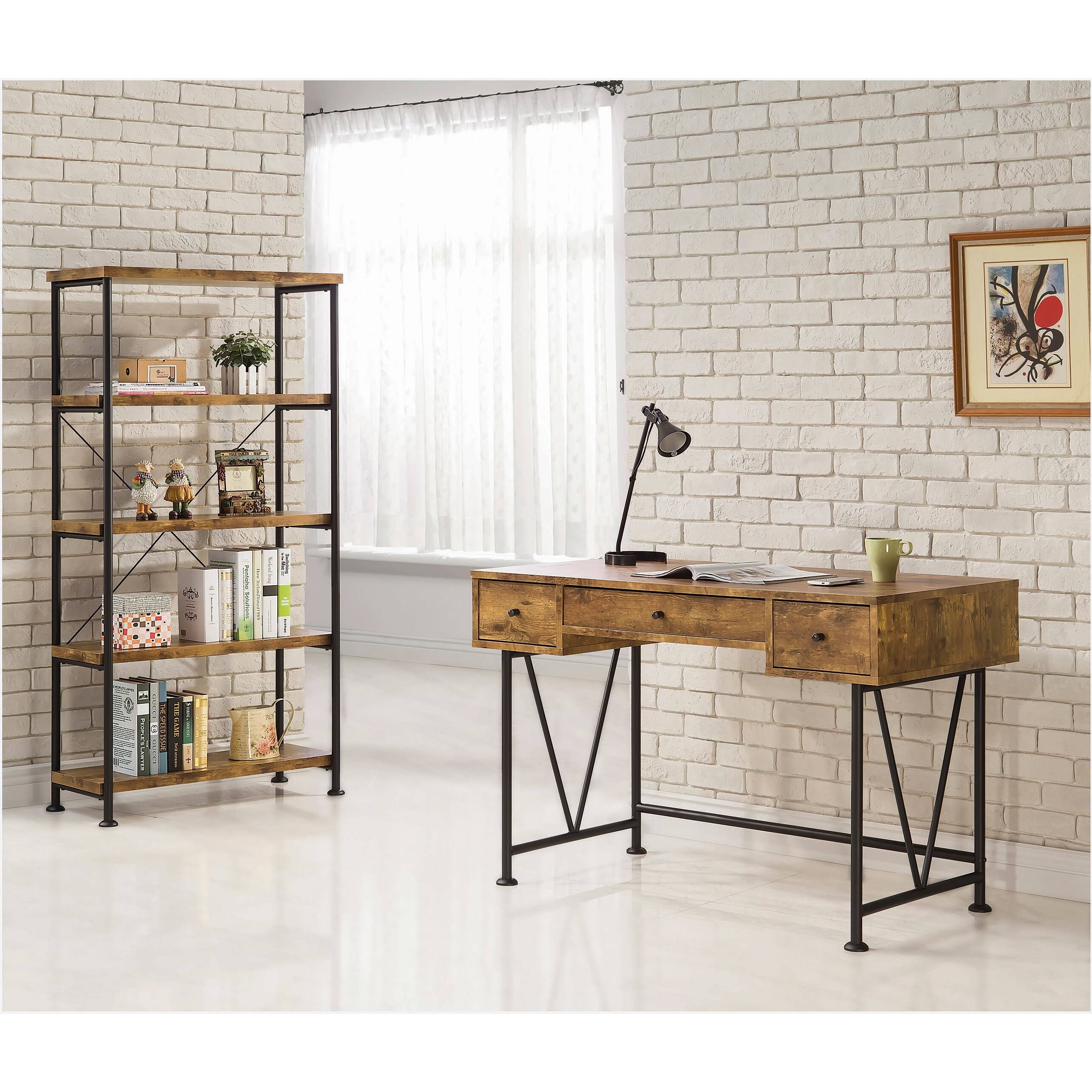 Grey Driftwood 4-Shelf Bookcase D177