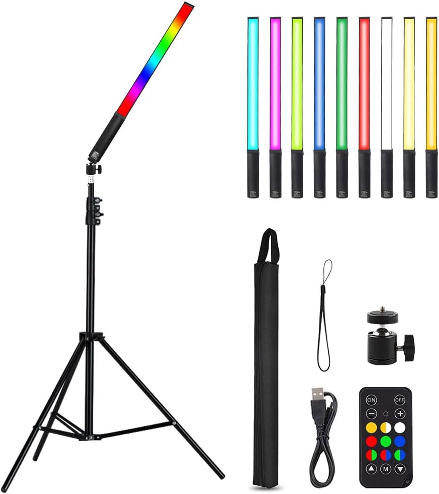 Handheld LED Video Light with Tripod & Remote Control, Pack of 2 D84234