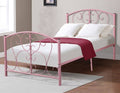 Pink Metal Twin Bed Y2258