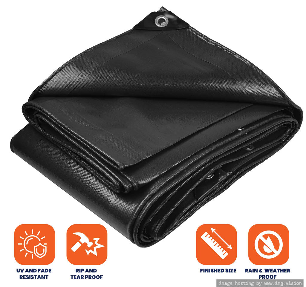22 Mil Waterproof Silver/Black Tarp 6′ X 8′Ft W2407