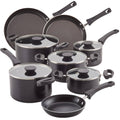 13-Piece Black Aluminum Nonstick Cookware Set J353114
