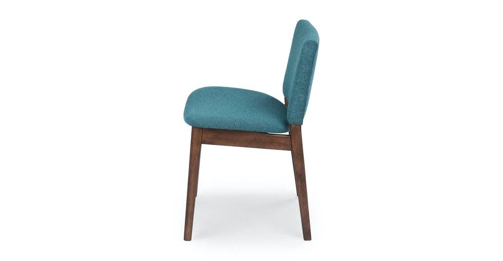 Blue Fabric Dining Chair with Walnut Frame X7260