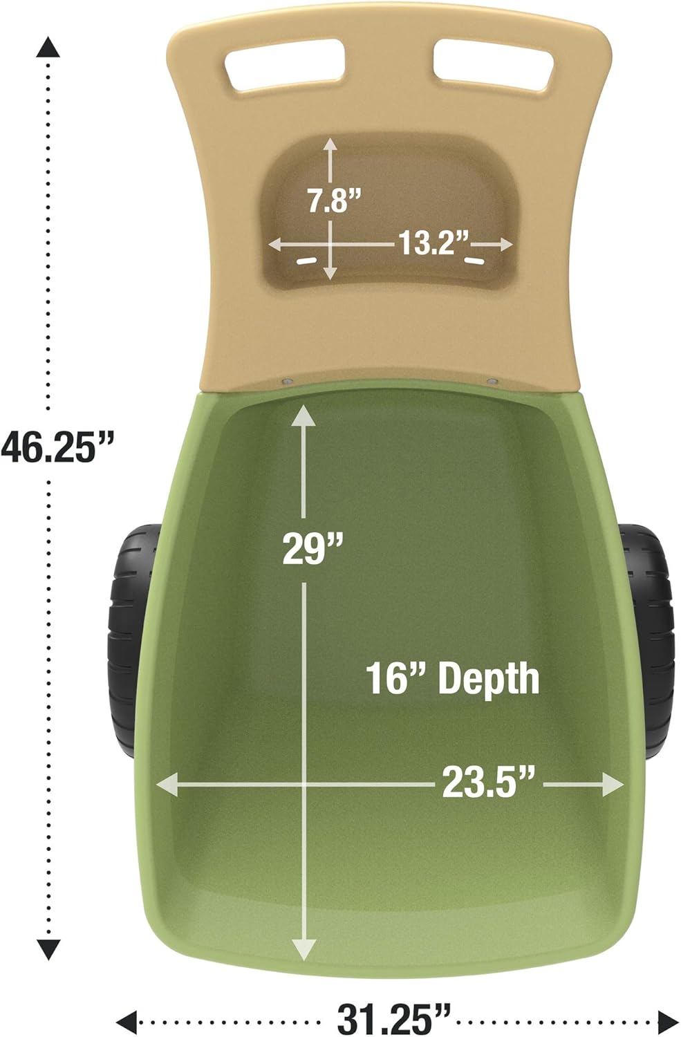 Green 4 Cubic ft. Plastic Wheelbarrow with 2 Wheels E721