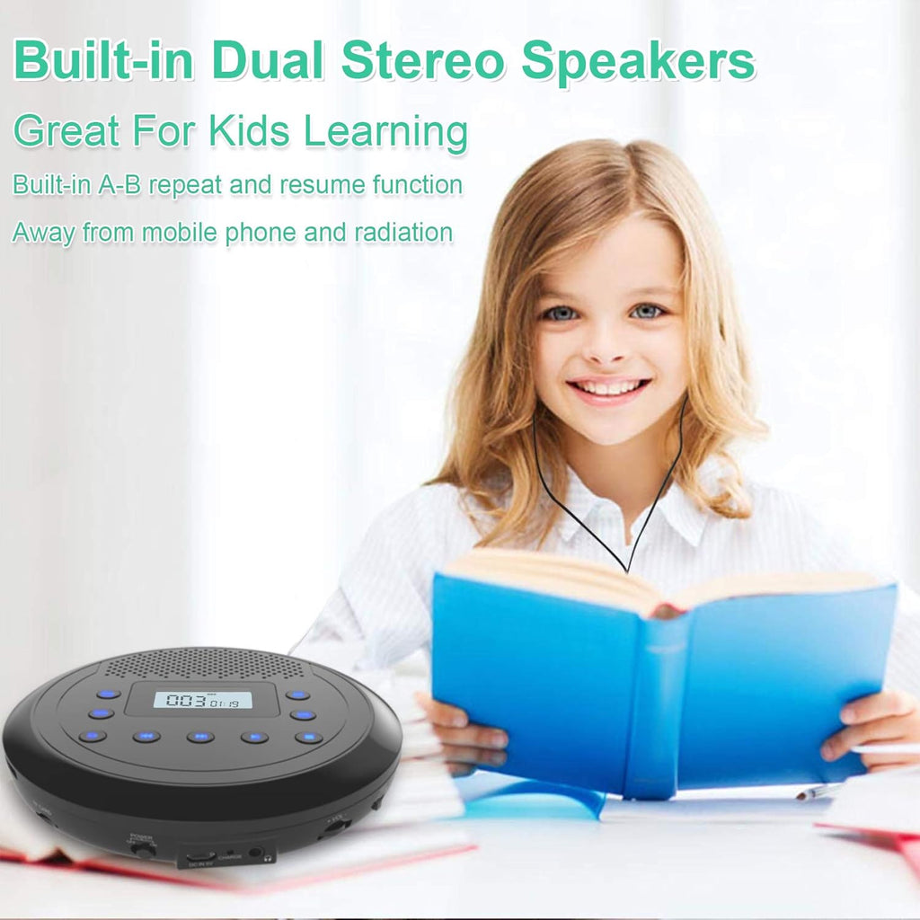 Portable CD Player with Built-in Speakers and Headphones S747418