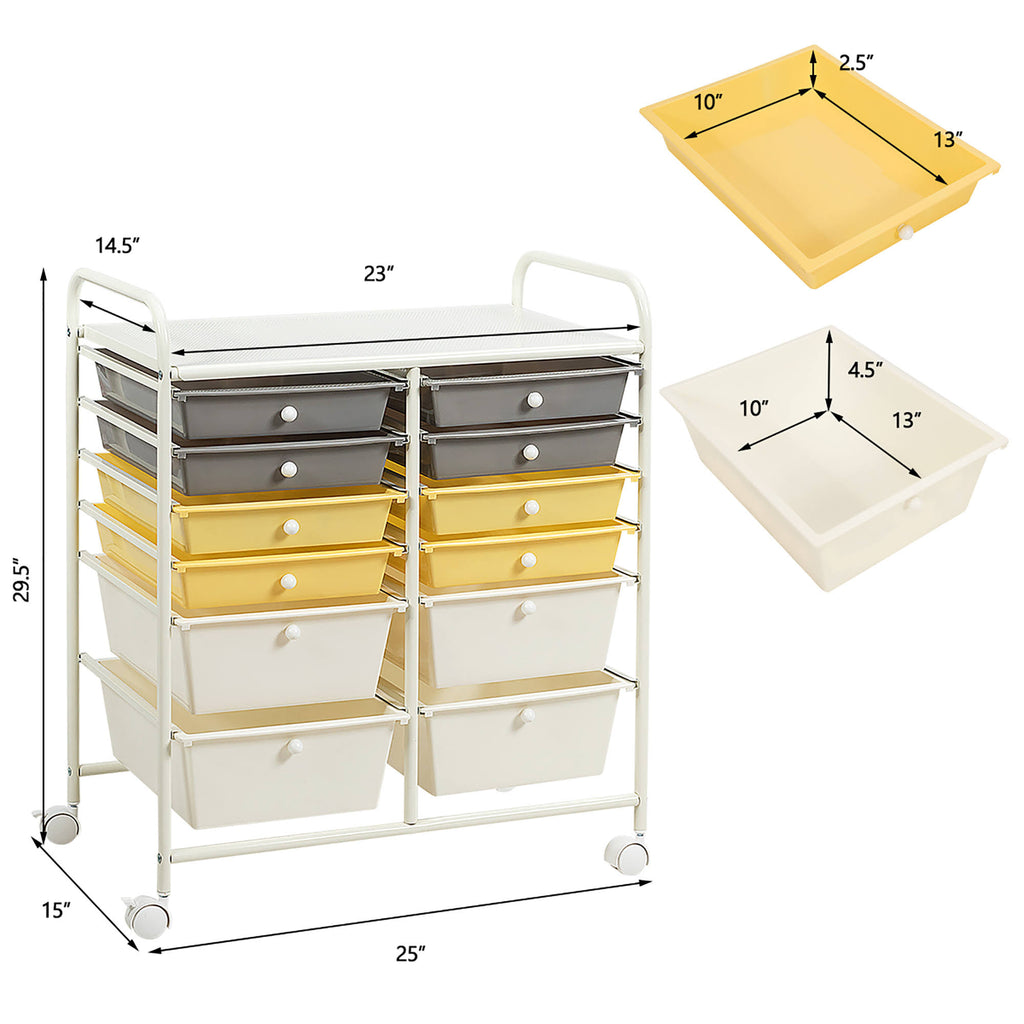 12 Drawer Rolling Storage Cart Organizer K956604