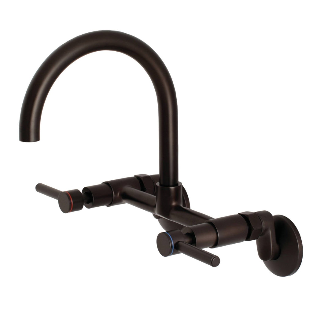 8x22 Adjustable Center Wall Mount Kitchen Faucet, Oil Rubbed Bronze R441
