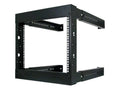 6U Open Wall Mount Frame Rack Adjustable Depth B6048