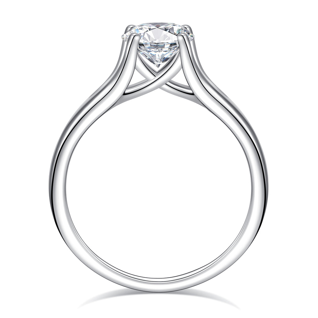 1 Carat Moissanite Engagement Ring 925 Sterling Silver Solitaire Round Cut Z775641