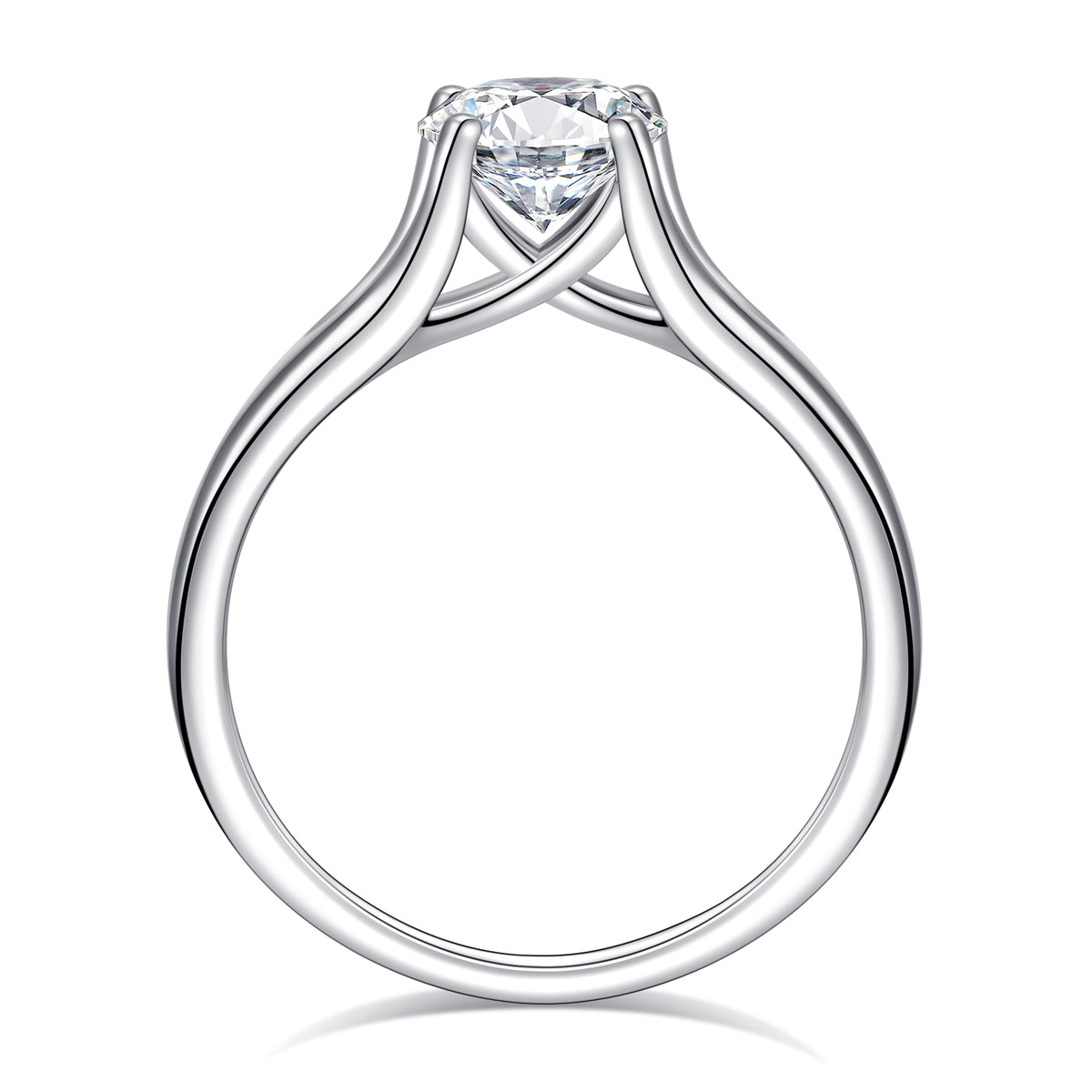 1 Carat Moissanite Engagement Ring 925 Sterling Silver Solitaire Round Cut Z775641