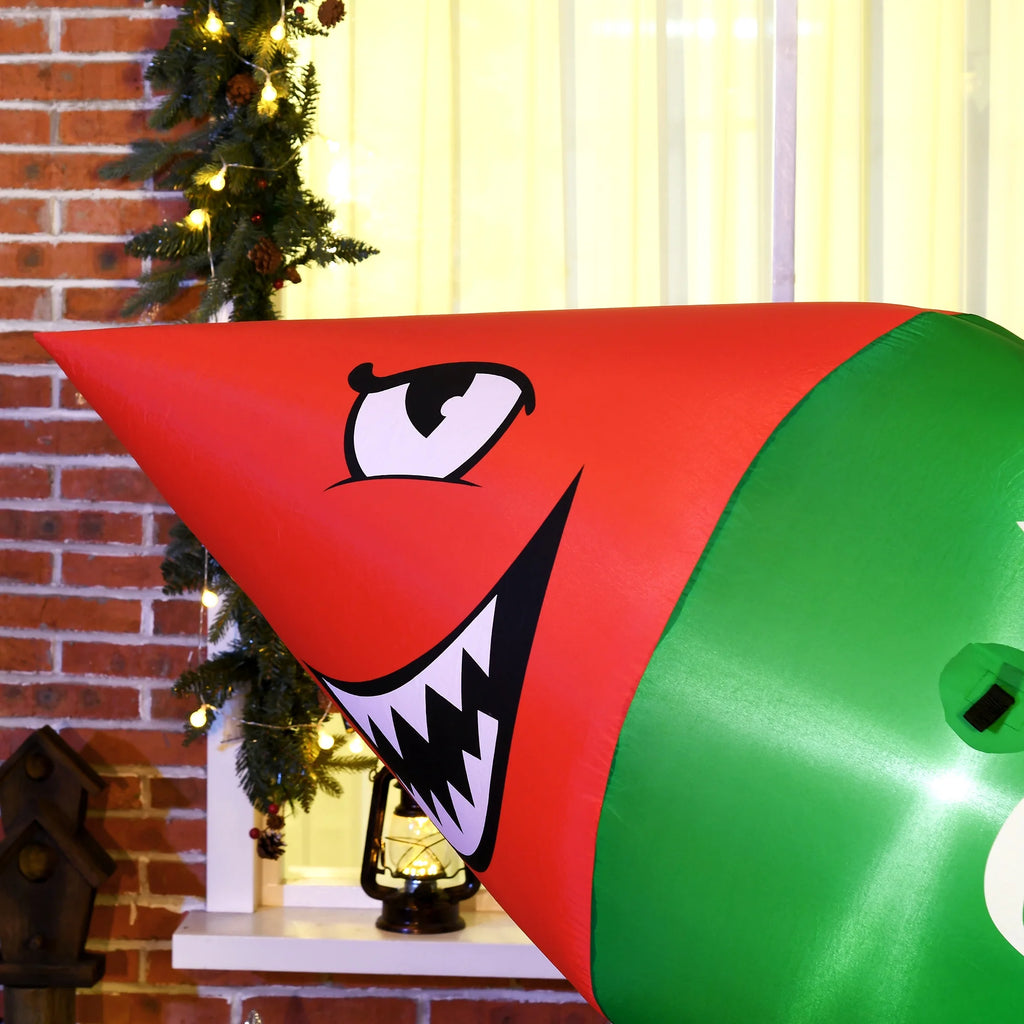 Inflatable Christmas Rocket with Santa Claus LED Yard Display P1306