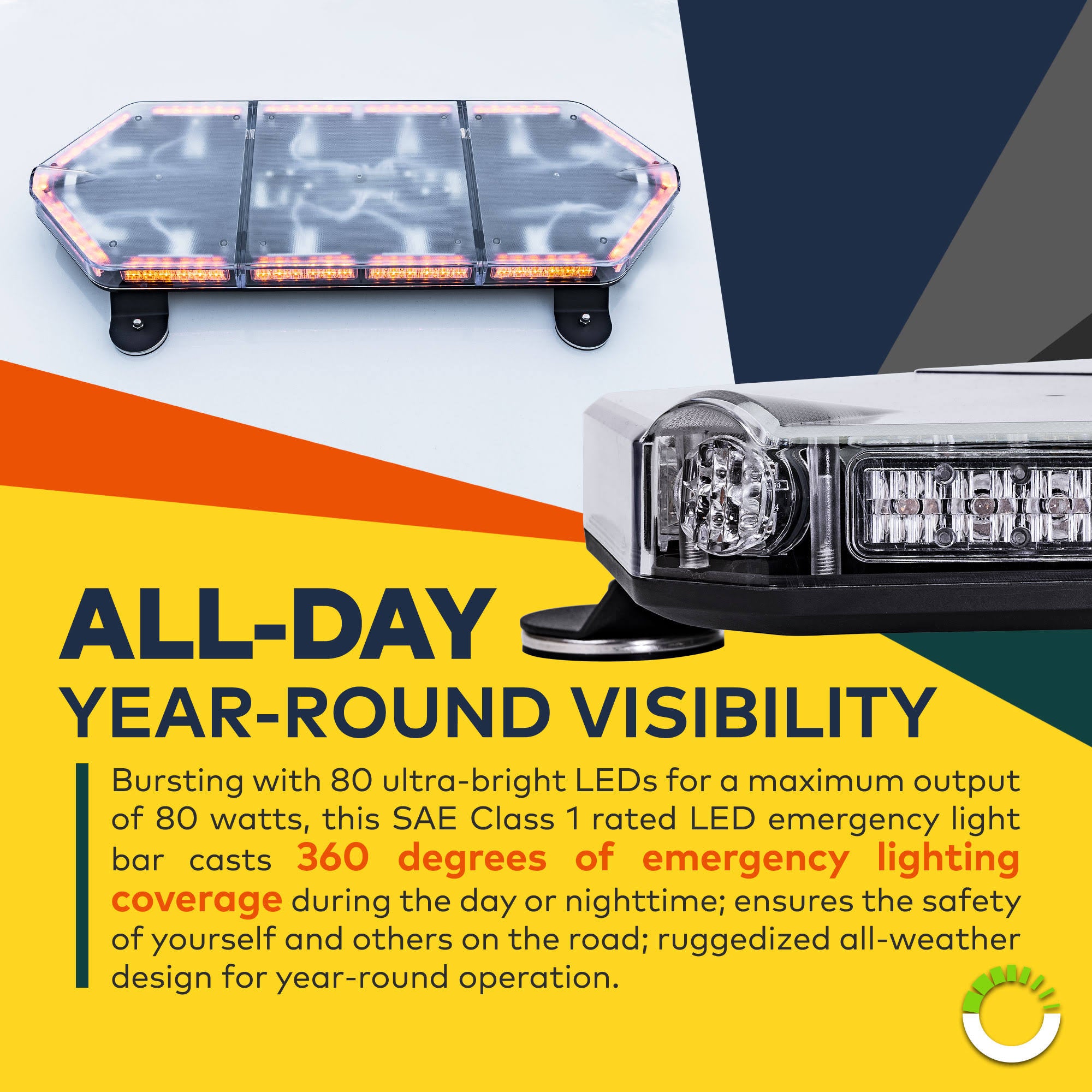 Green 80W LED Emergency Strobe Light Bar O46646