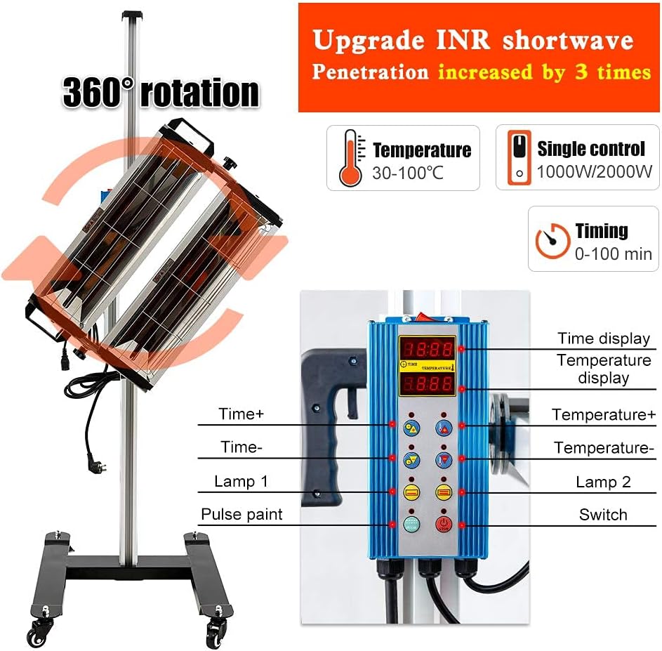 2000W Infrared Paint Curing Lamp with Stand V62702