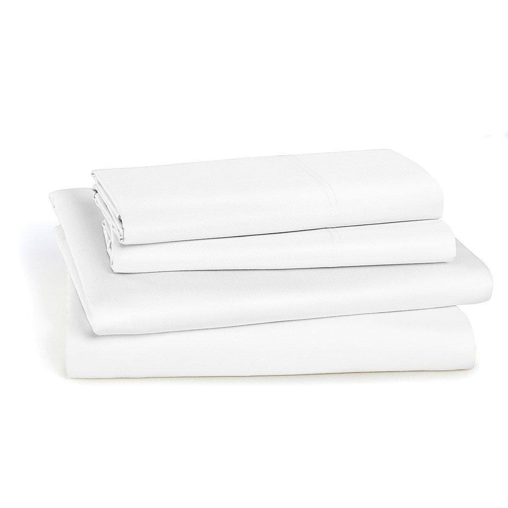 King White Percale Sheet Set W908