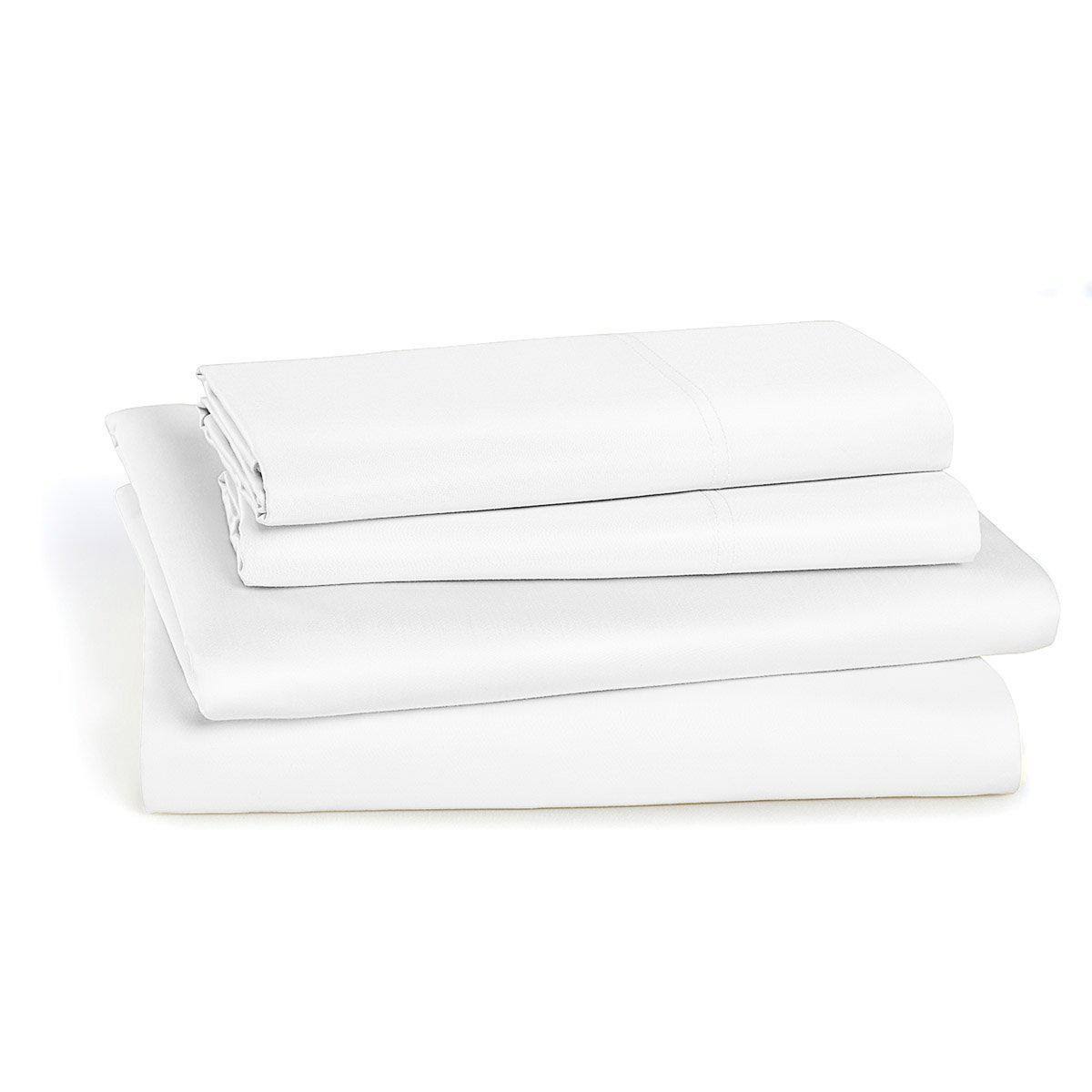 King White Percale Sheet Set W908