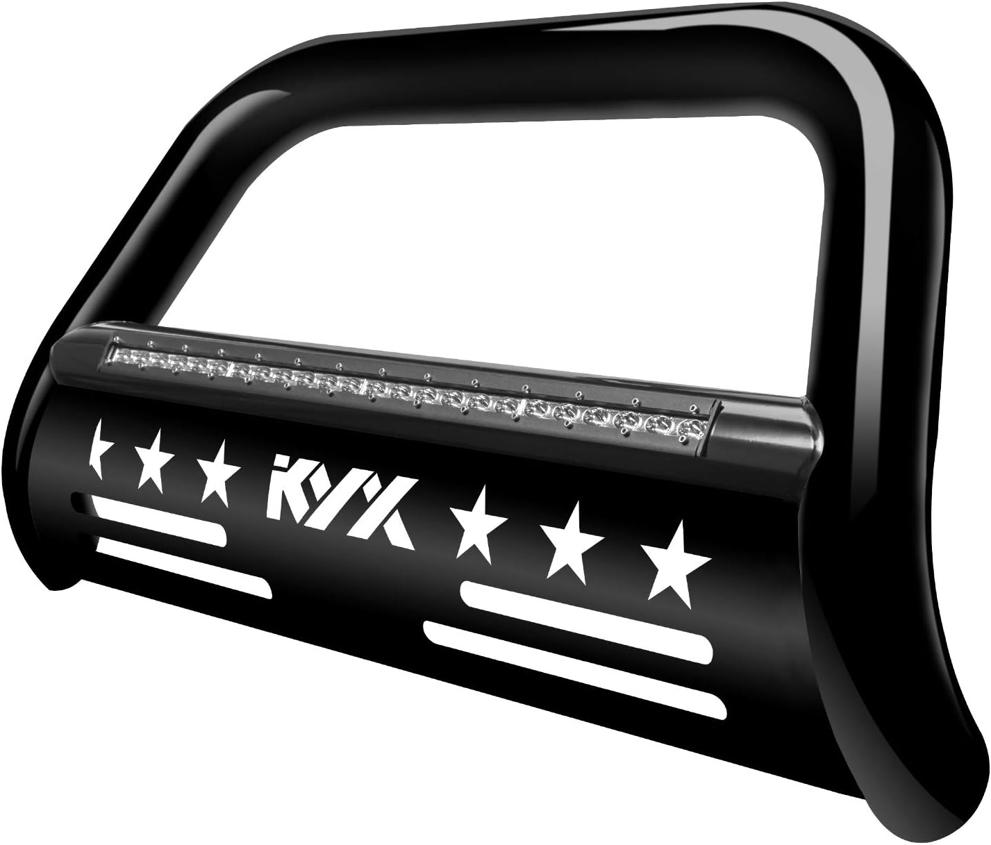 Black 3" Brush Grille Guard Front Bumper with Removable Skid Plate C91773