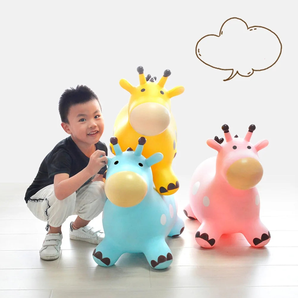 Inflatable Bouncing Horse Outdoor Toy with Air Pump (Yellow) G583007