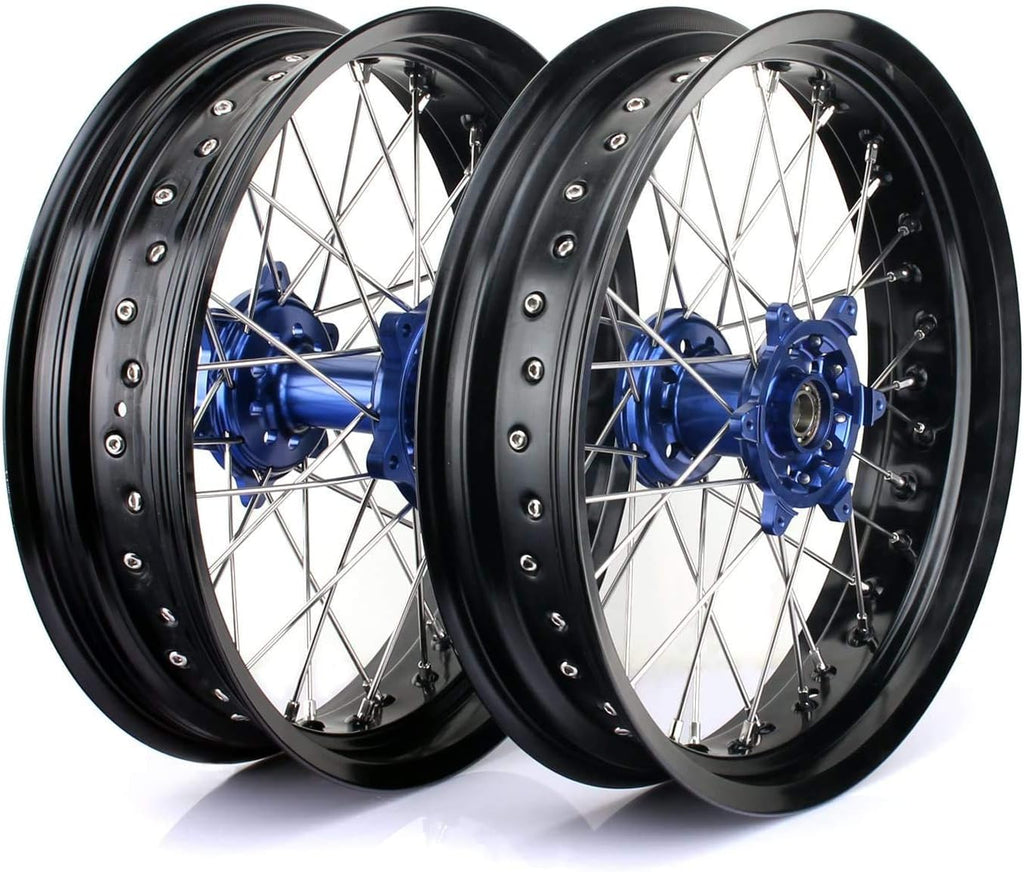17" & 17 Supermoto Spoked Wheel Set Hubs Rims Rotors for Yamaha YZ250F YZ450F 2009-2013 V136619