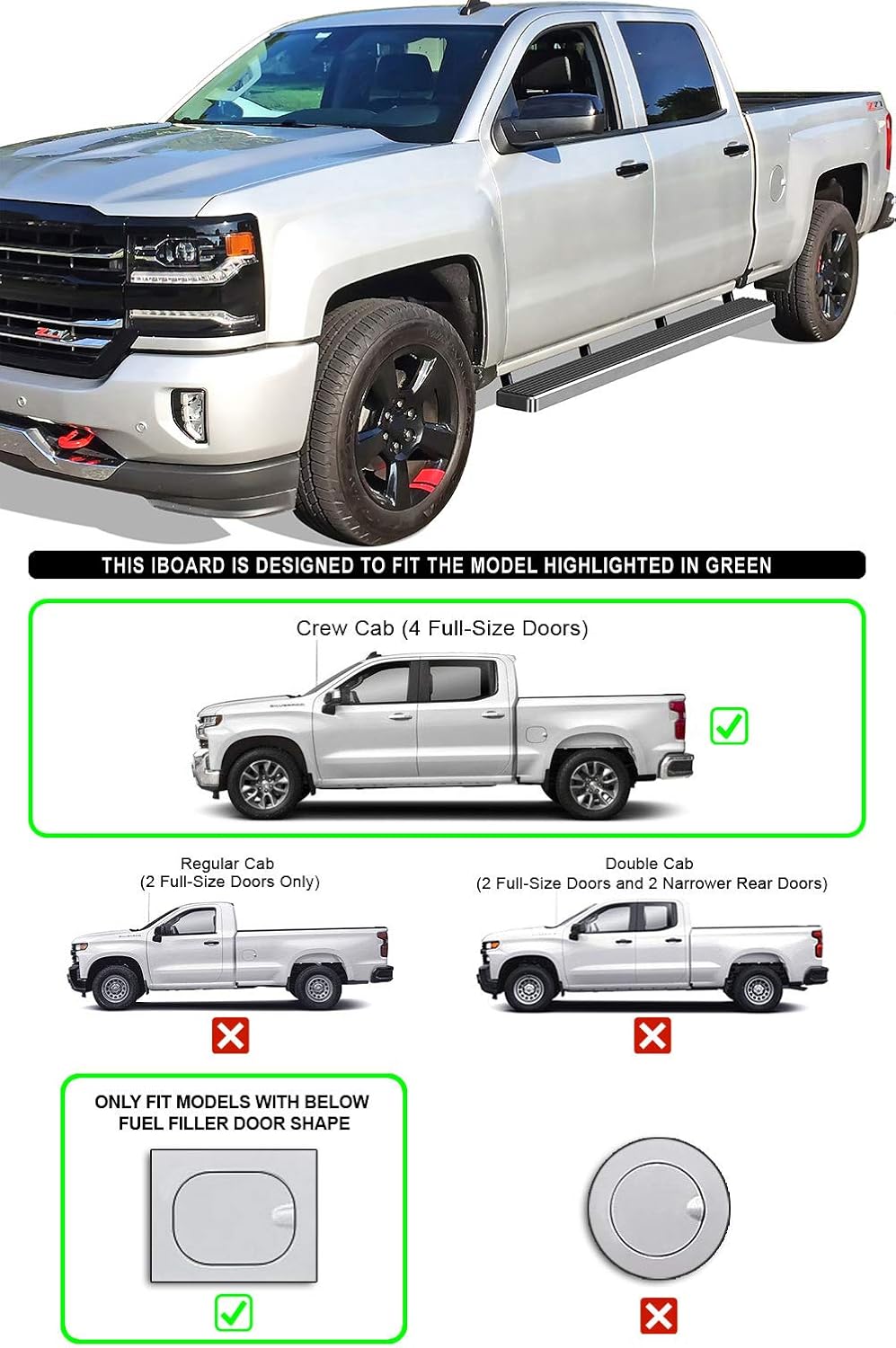 6in Running Boards for Crew Cab I440347