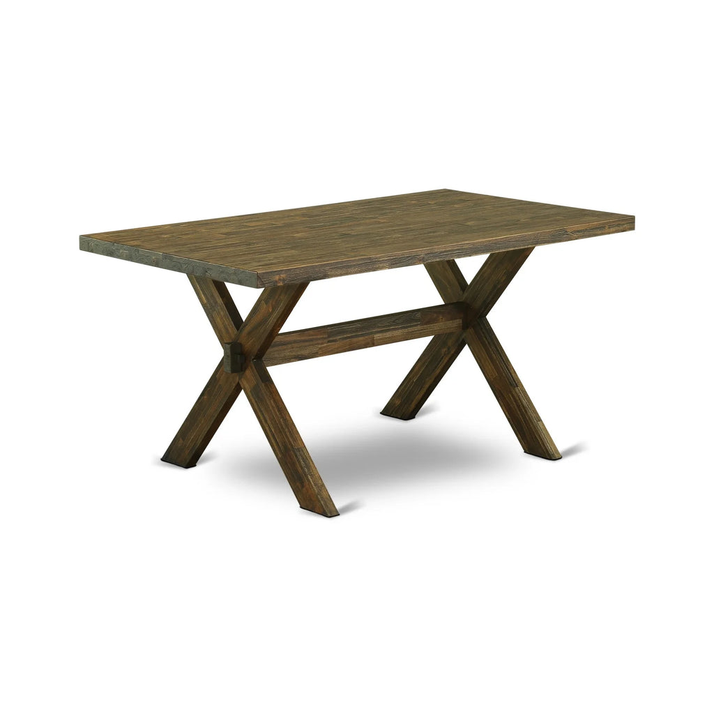6-piece Wood Dining Set in Jacobean Brown/Dark Khaki Z26046
