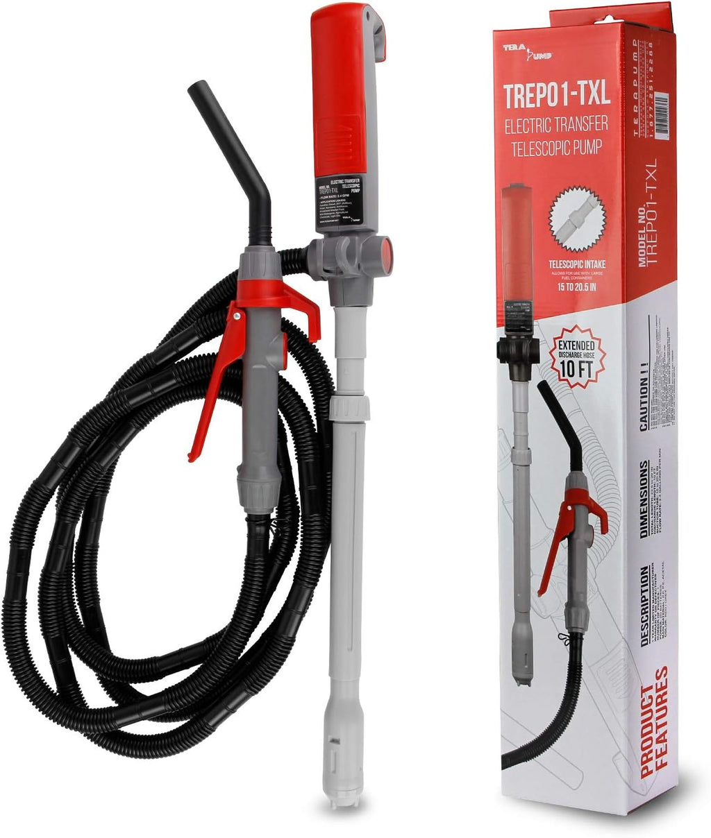 Multi-Purpose Battery Powered Fuel Liquid Transfer Pump, 10ft Hose, 9 liters per min, Pack of 2 J55131