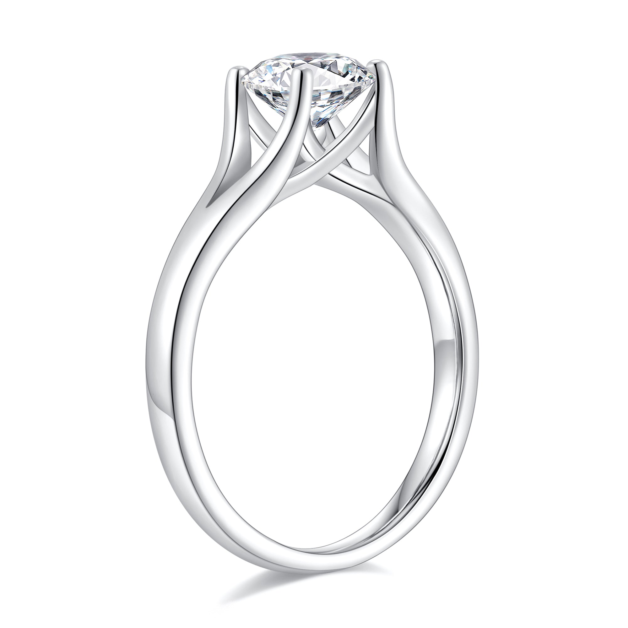 1 Carat Moissanite Engagement Ring 925 Sterling Silver Solitaire Round Cut Z775641